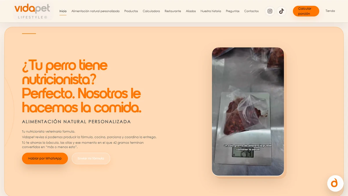 Sitio web de Vidapet diseñado y desarrollado por ONAGA SIX